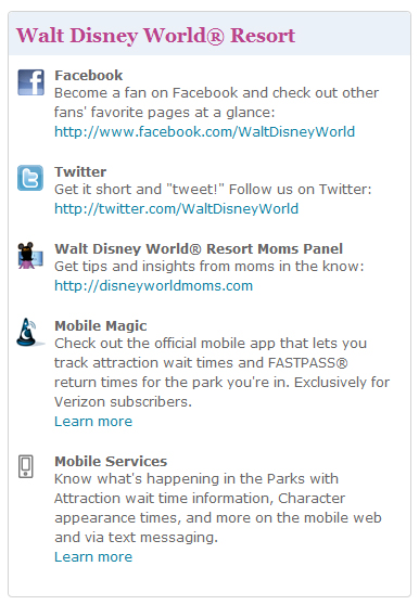 Walt Disney World Resorts new media platforms